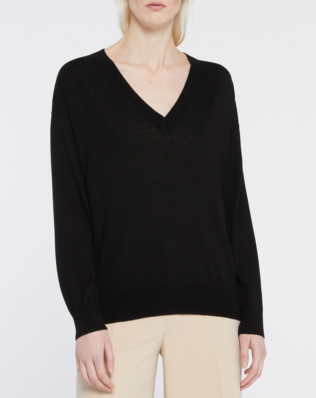 Jodhpur Pull en Laine & Soie Agnès noir