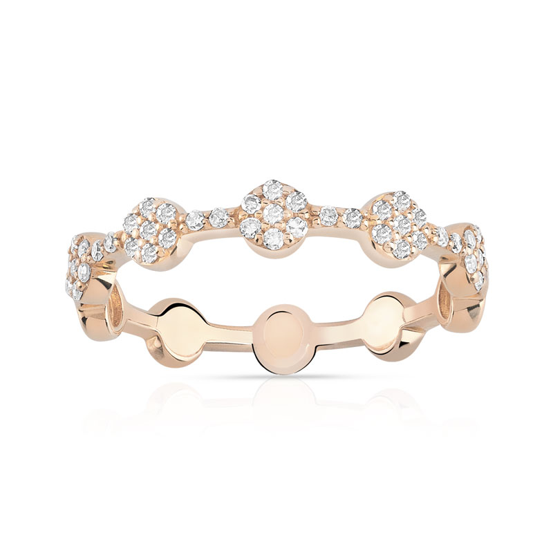 Bague or 375 rose diamant