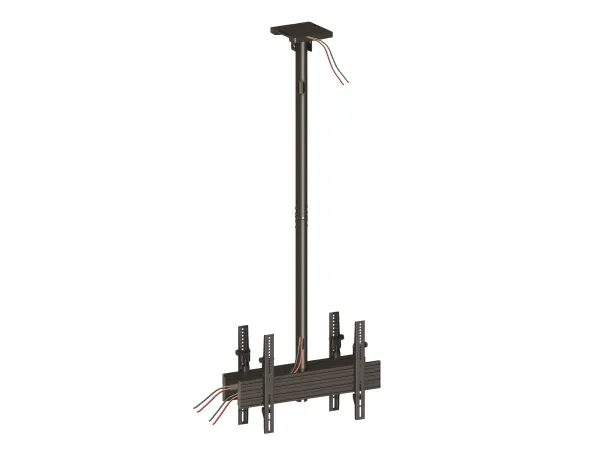 Multibrackets M Ceiling Mount Pro MBC1UX2 - Monteringssæt (loftsplade, loftspladeafdækning, 4 vippearme, 2 pæleklemmer, 2 skinner, 2 forlængerrør (80 cm)) - for 2 LCD displays - aluminium, stål - sort - skærmstørrelse: 40