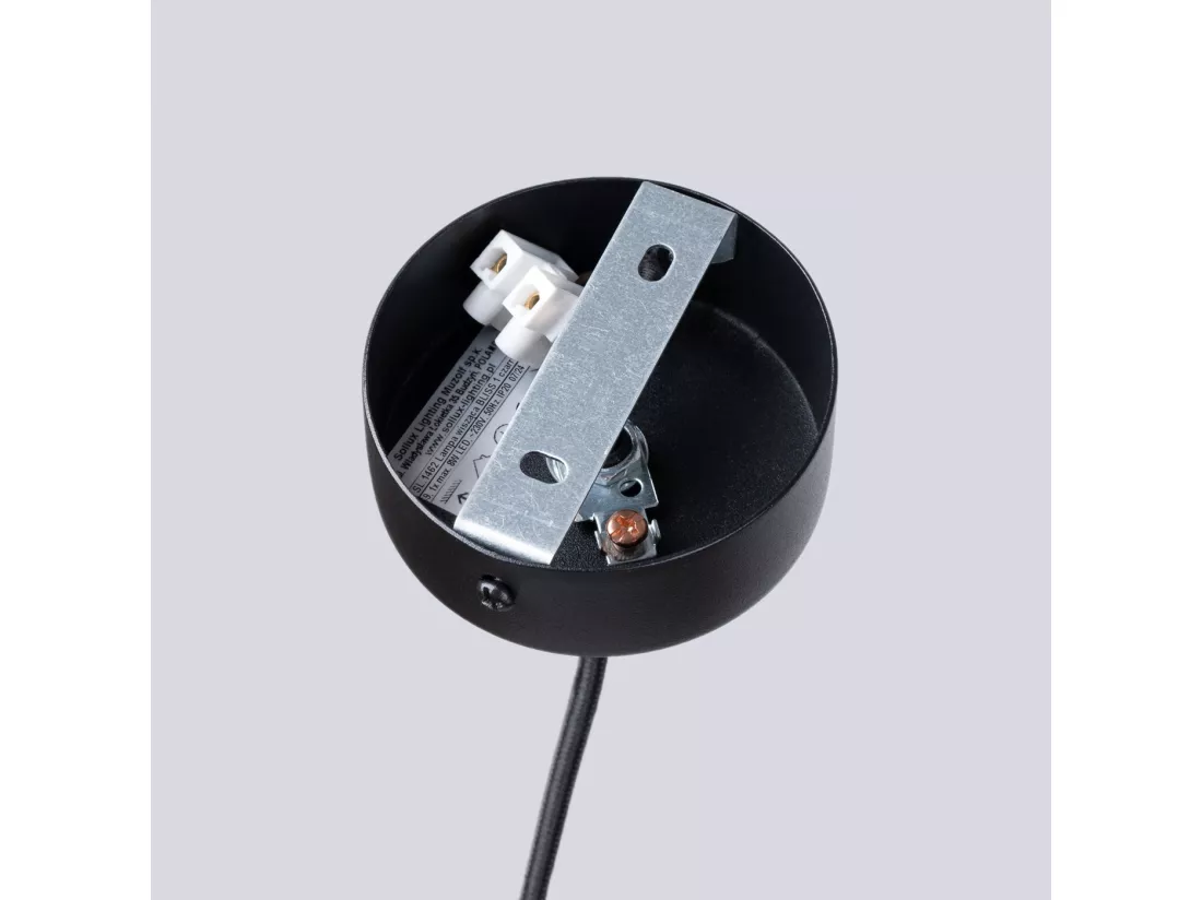 Lampe à suspension Bliss moderne en acier - 1 sources lumineuses - L.8 x H.118 cm - noir