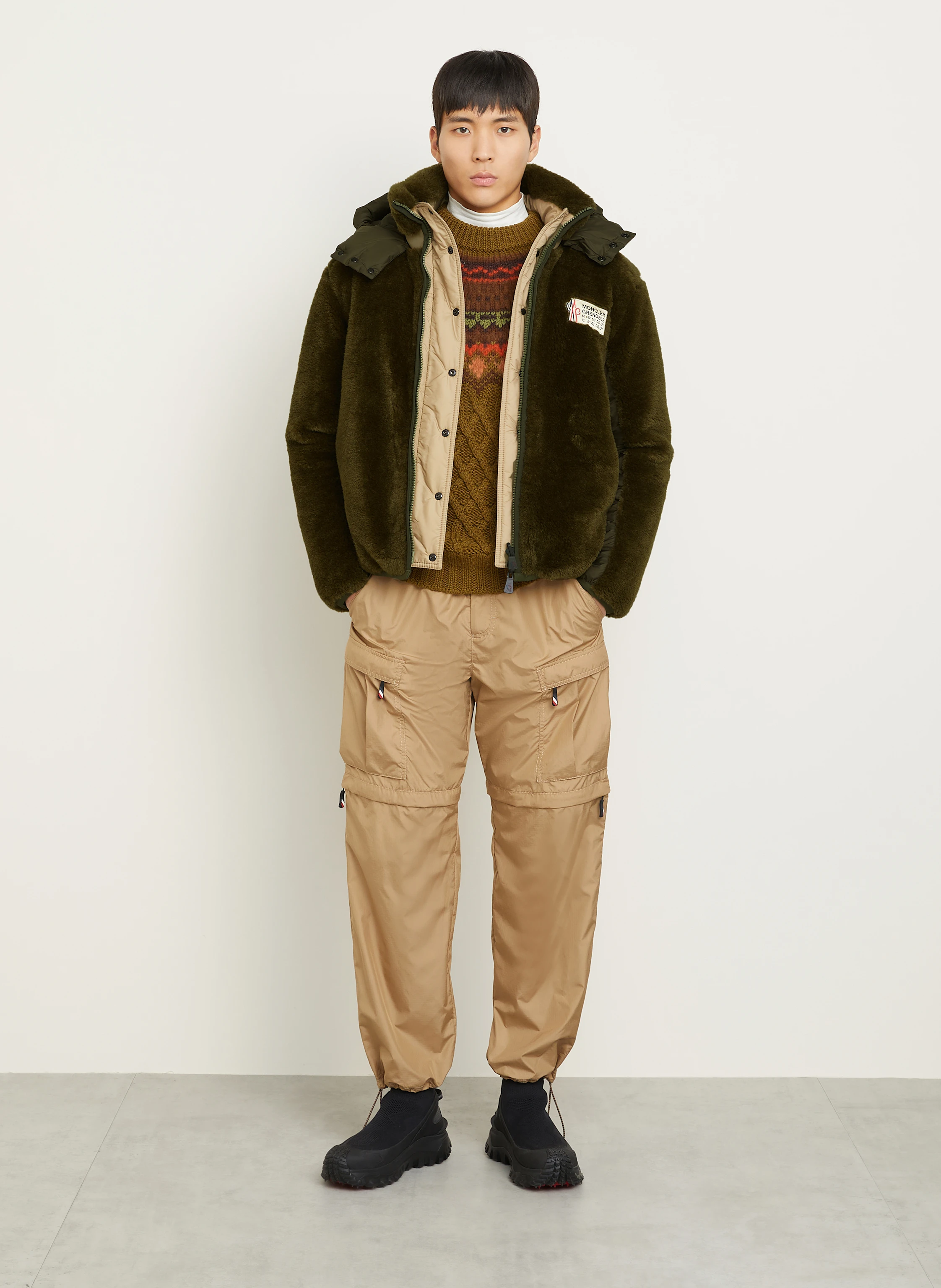 MONCLER GRENOBLE Teddyfell-Jacke WENGI zum Wenden
