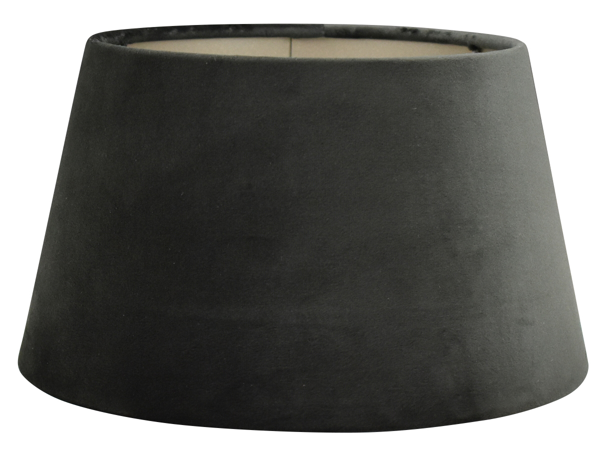 Staande lampenkap San Remo velours Velours zwart op taupe 25x19x14cm