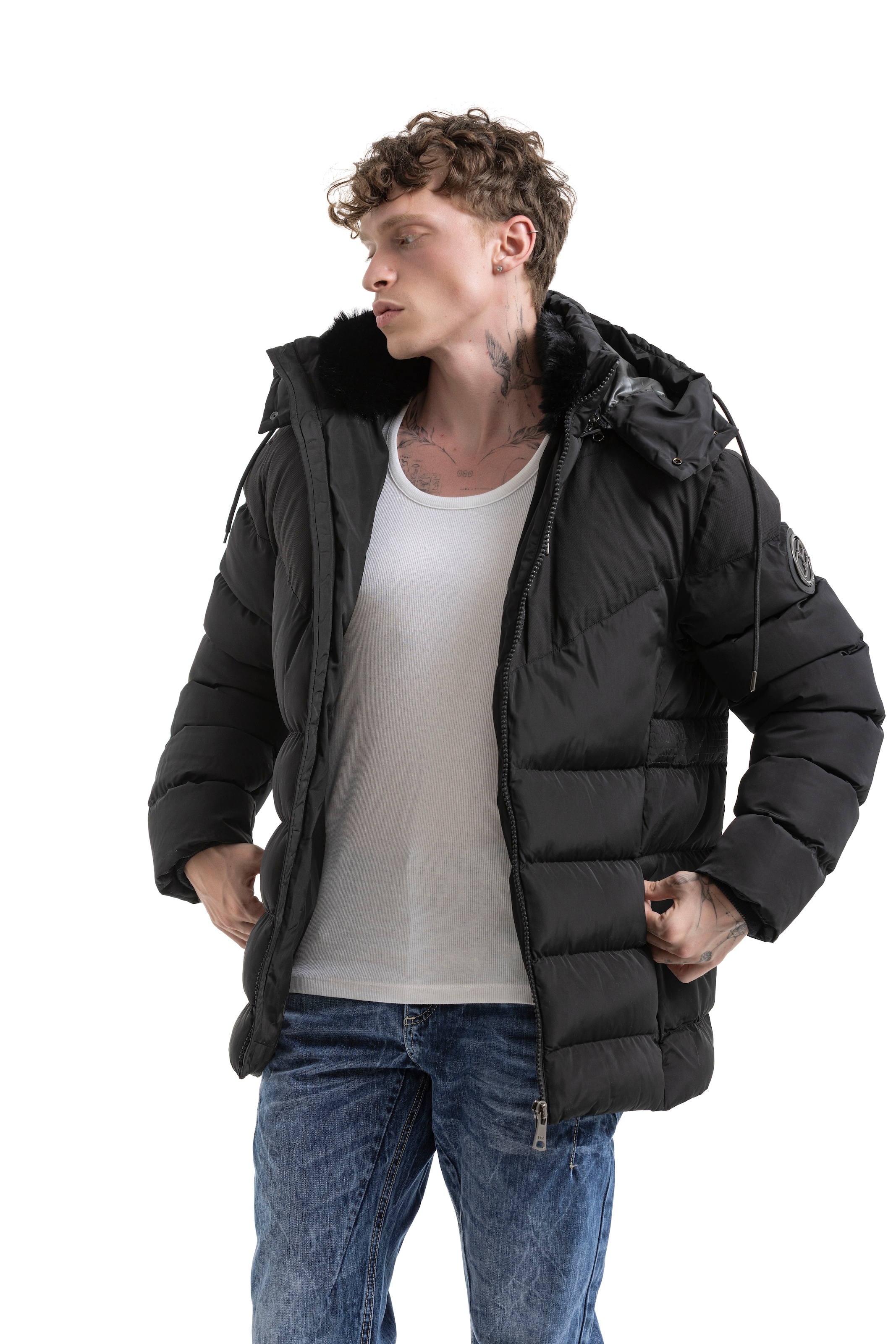 Cipo & Baxx Steppjacke mit Kapuze