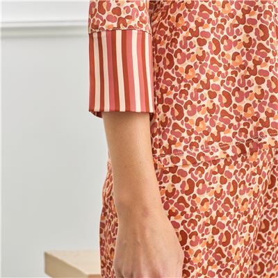 Pyjama femme satin motif léopard - BECQUET CRÉATION