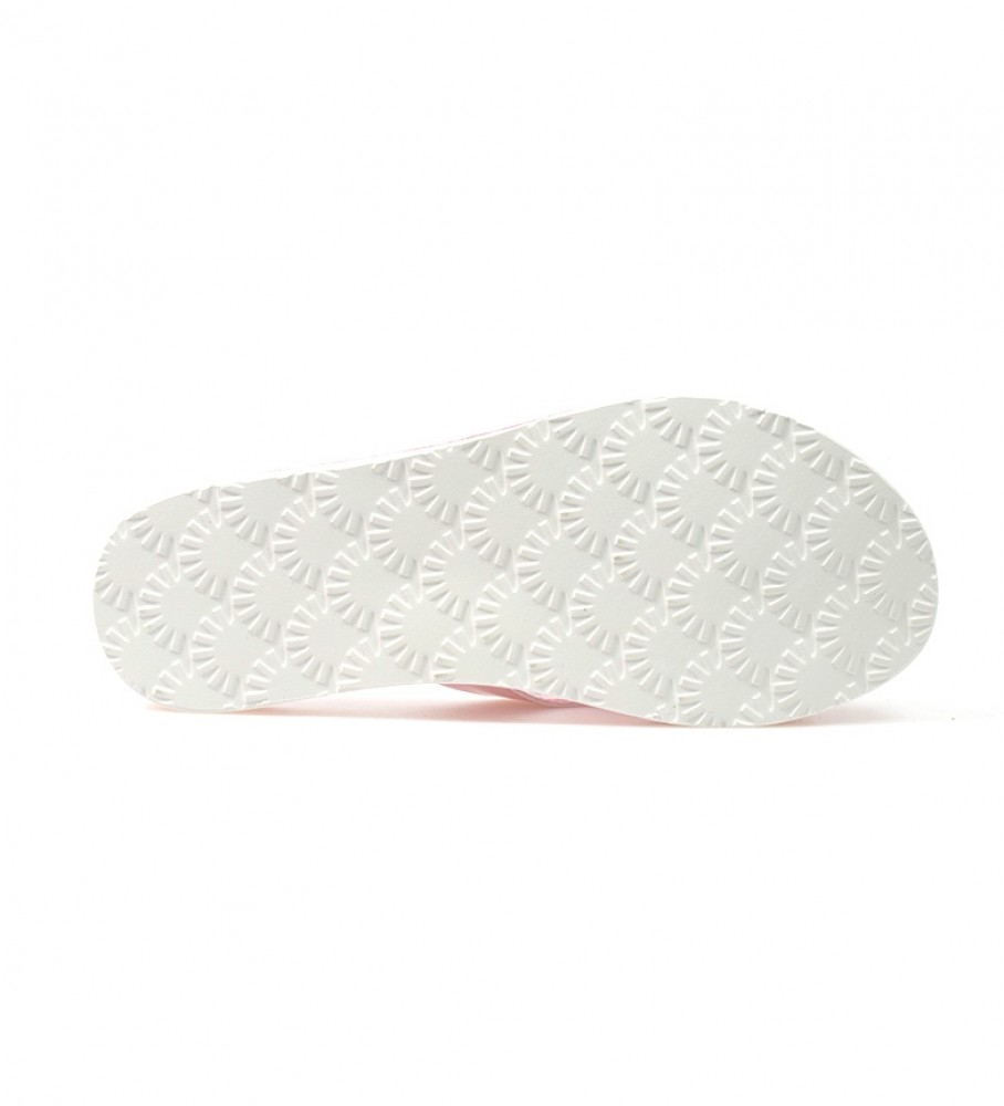 Chinelo UGG de couro rosa papoula