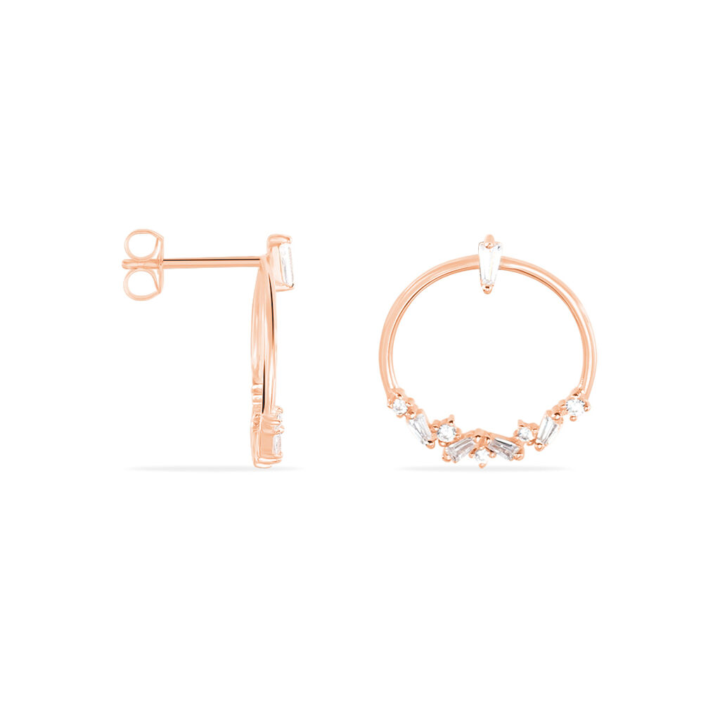 Boucles D'oreilles Pendantes Celene Argent Rose Oxyde De Zirconium