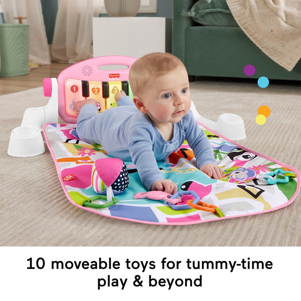 Fisher-Price Glow and Grow Kick & Play Pink Piano Gym