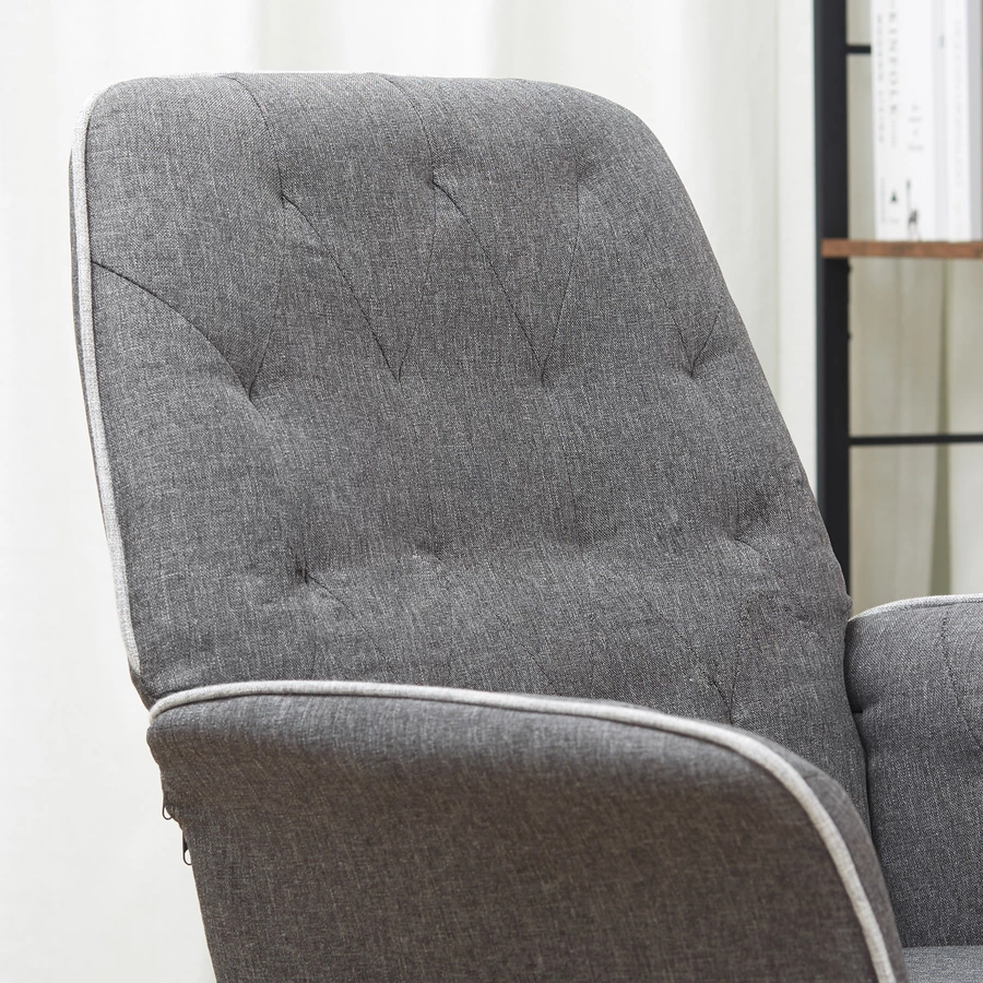 HOMCOM Bürostuhl mit Wippfunktion, aus Webstoff und Polyester, gemütlich dunkelgrau