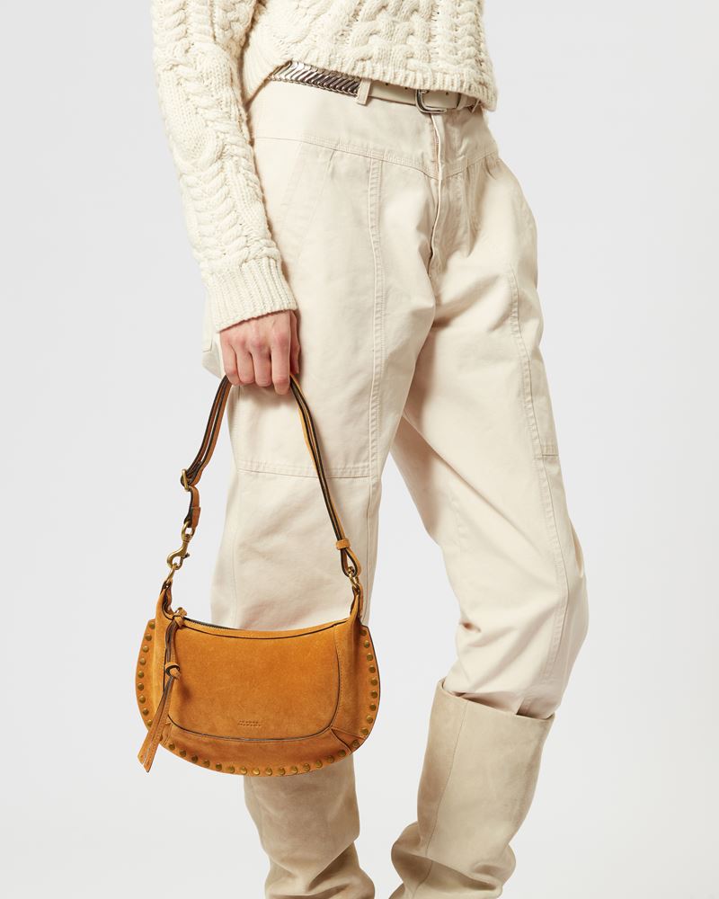 SAC PORTÉ ÉPAULE EN CUIR VELOURS OSKAN MOON