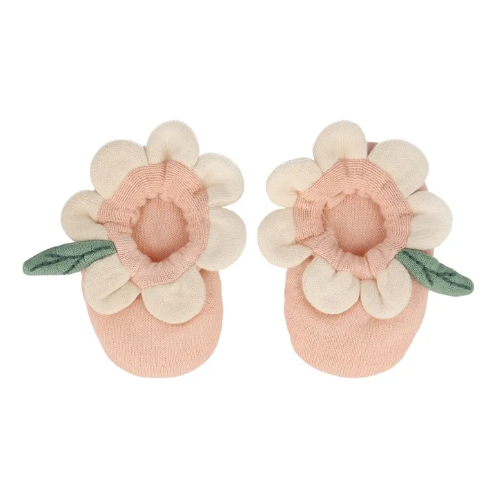 Meri Meri Chaussons pour bébé  Marguerite coton bio | Rose