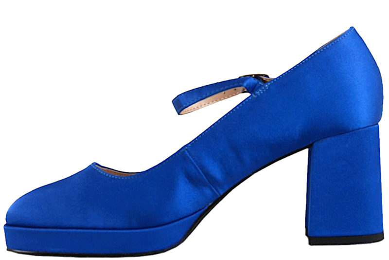 BLACK BLÅ PUMPS I SATIN