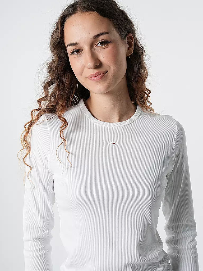 TOMMY JEANS Langarmshirt weiss