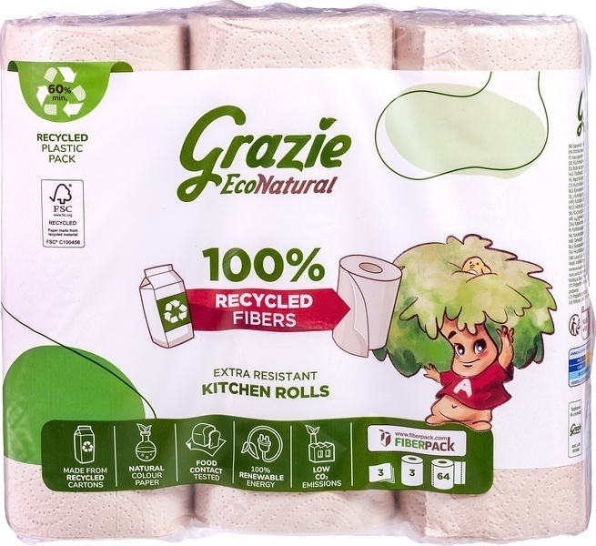 grazie natural Keukenrol 3-laags 3 Stuks