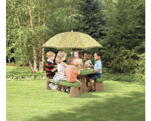 Kinderpicknicktafel Step2, kunststof, 183x109x104 cm, groenbruin