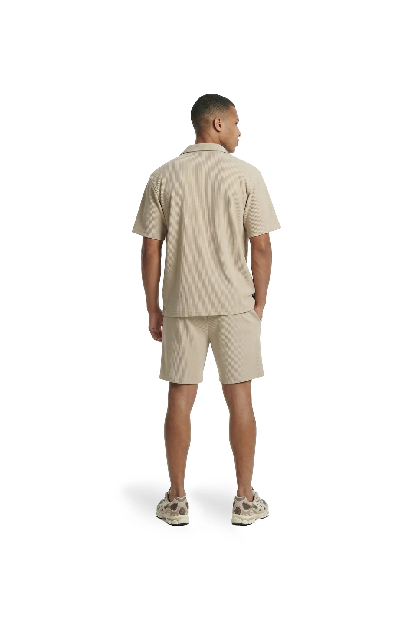 Malelions Ribbed Korte Broek Heren Beige