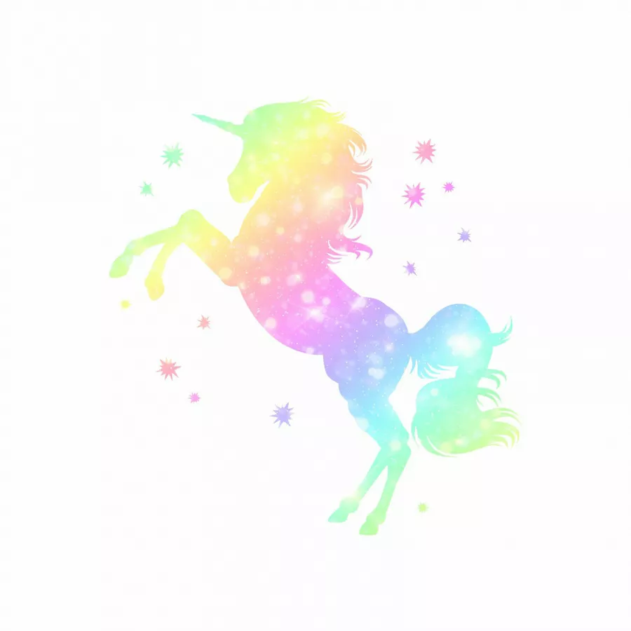 Nikima Wandtattoo 218 Einhorn bunt Regenbogen Sterne in 4 vers. Größen bunt