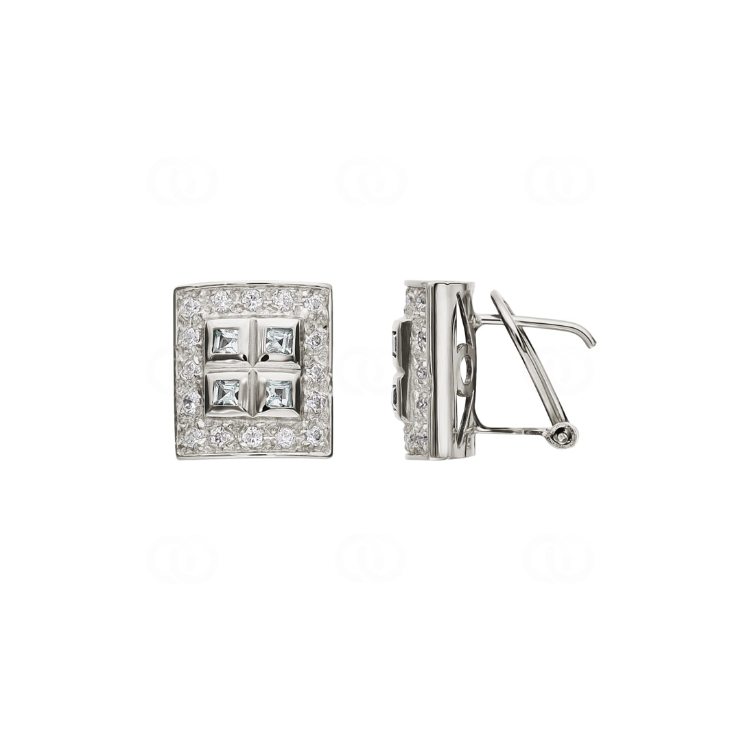 Ohrclips 750/18 K Weissgold mit Zirkonia