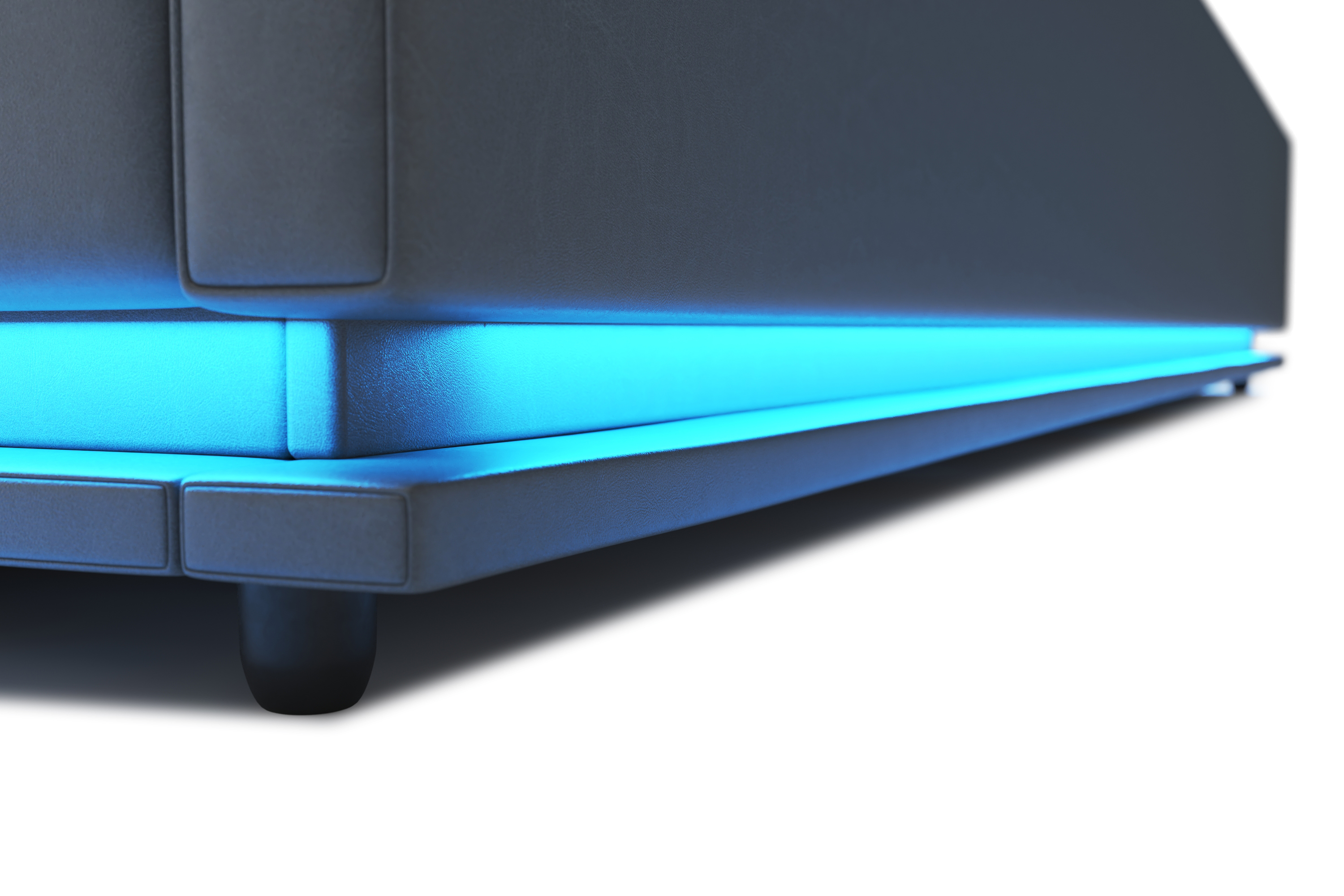 Lederbett LED STARDUST 180 x 200 cm grau