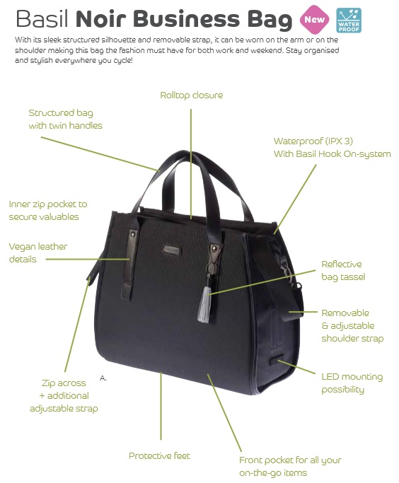 Basil Noir business bagagebærertaske