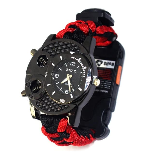 Survival Paracord Armbåndsur Lys Kompas