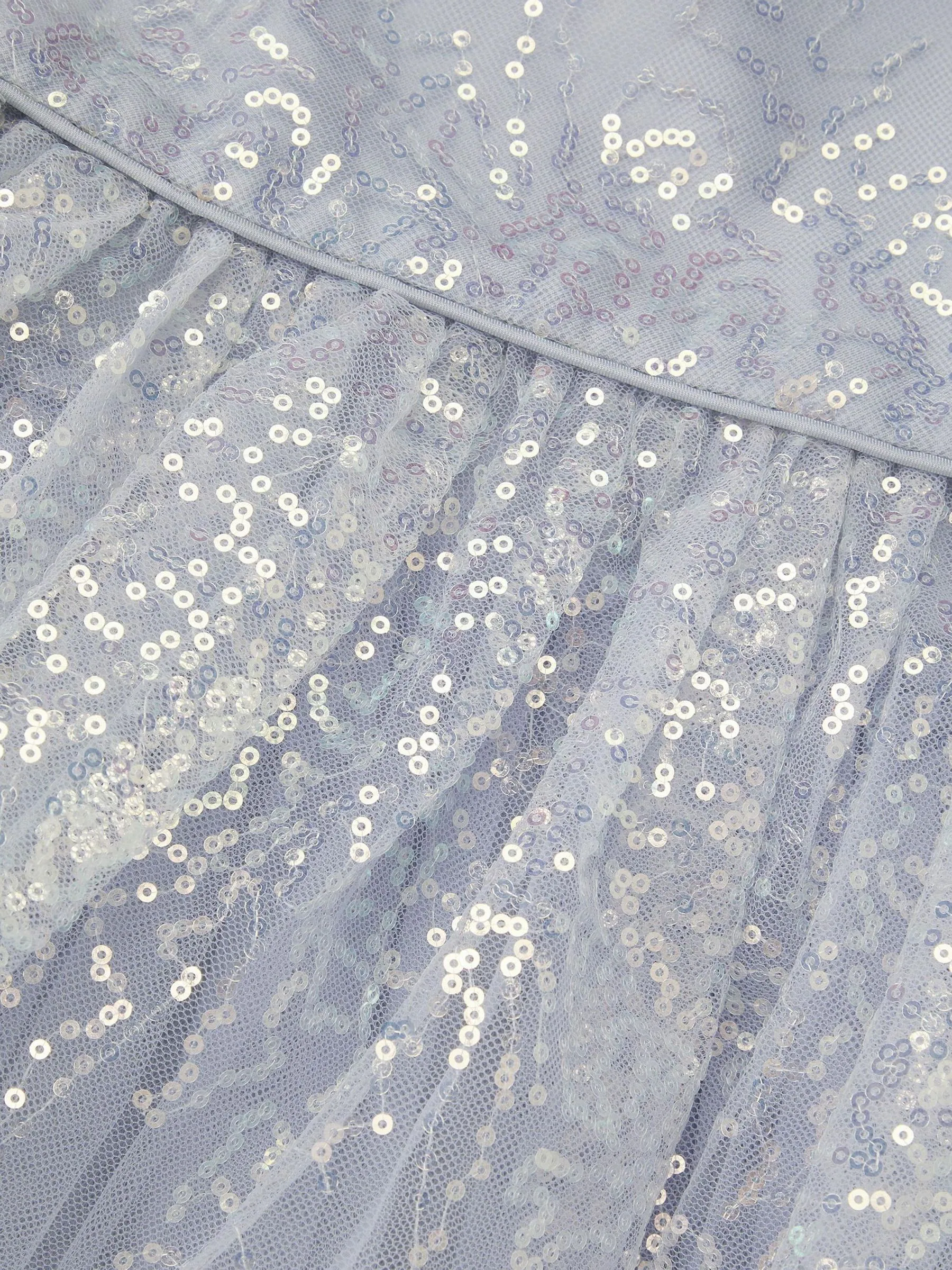 Monsoon Sequin Puff Sleeve Tiered Party Dress