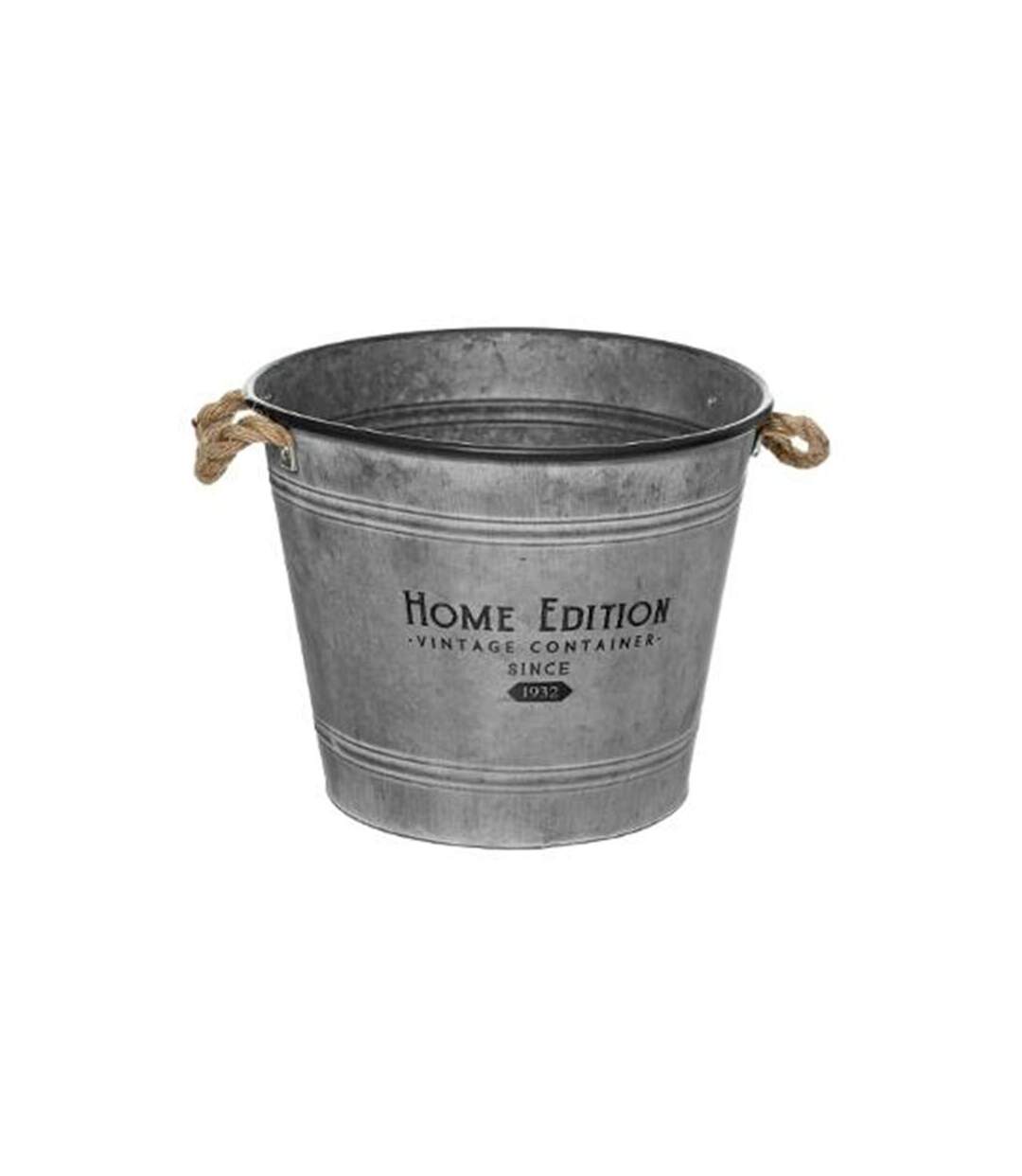 Cache-Pot en Fer Design Zinc 38cm Gris