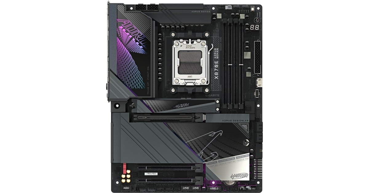 GIGABYTEX870E AORUS MASTER socket AM5 moederbord  (Zwart, RAID, 5 Gb-LAN, WLAN, BT, Sound, ATX, Tweedekans)