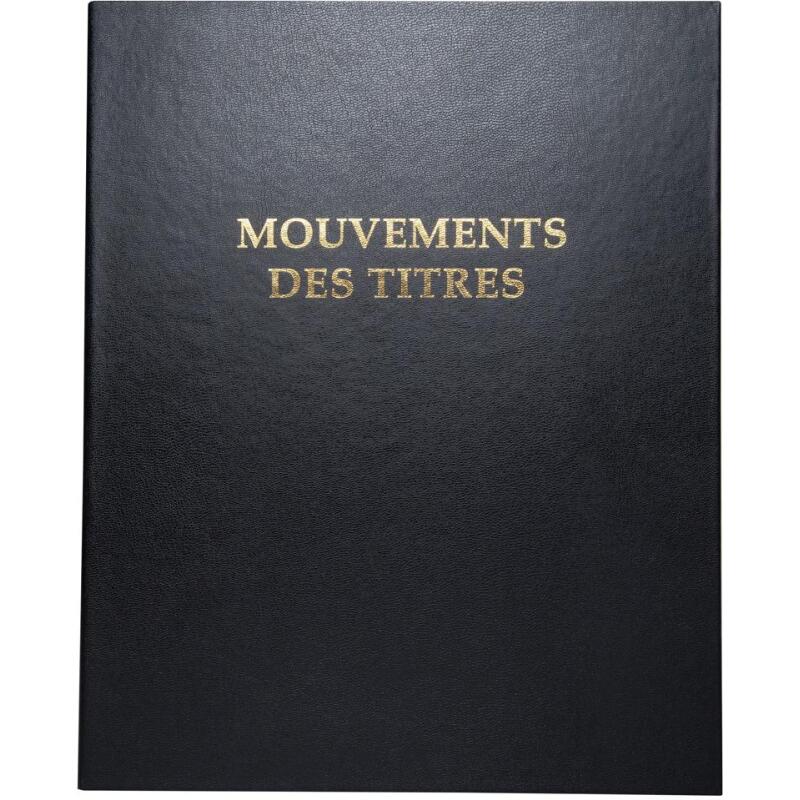 Reliure registre 32x26cm 4 anneaux avec recharge de 100 feuillets imprimés - Mouvements de titre