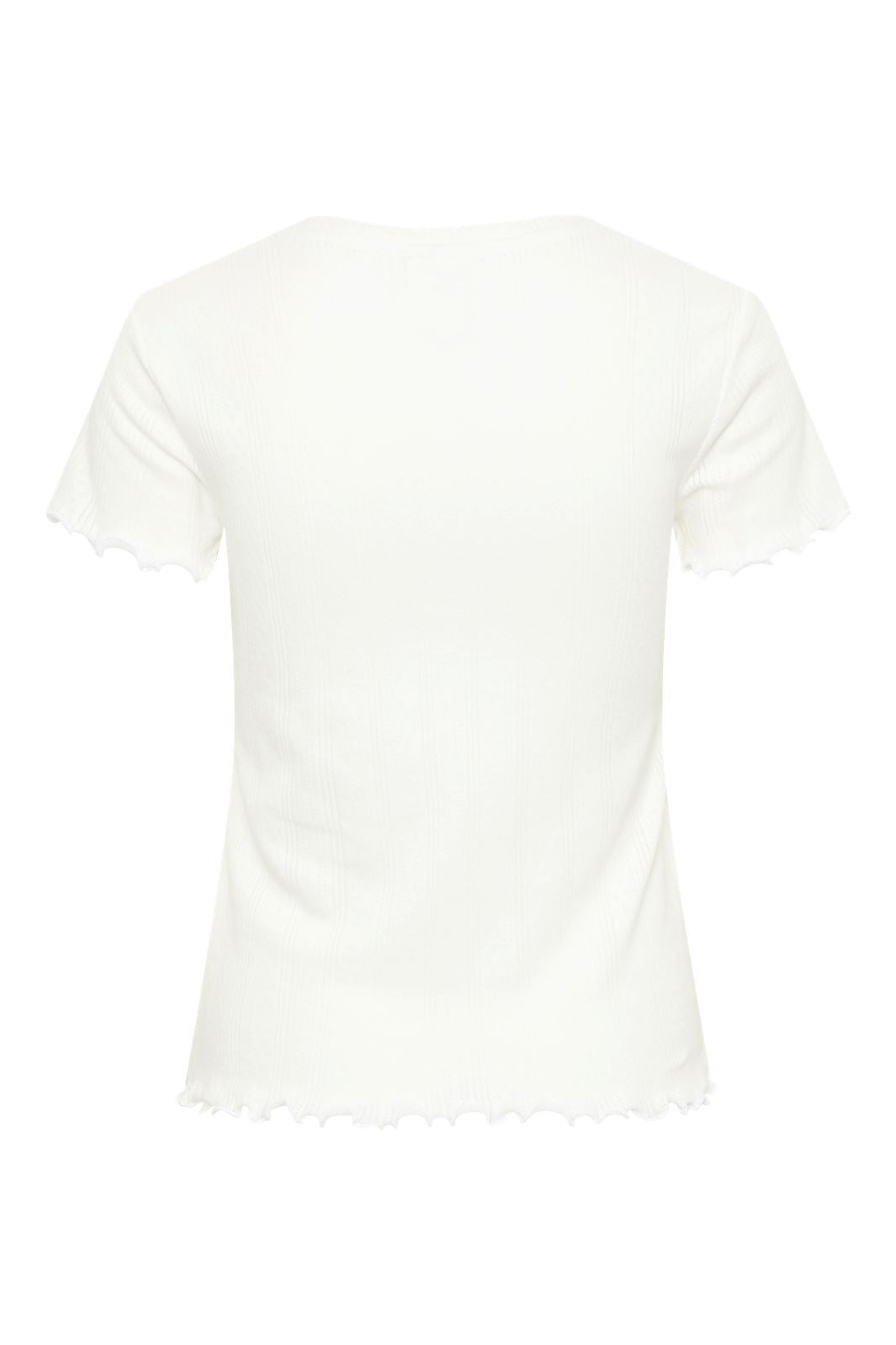 Pieces Pcmarie Ss O-Neck Pointelle Top Pwp Mm