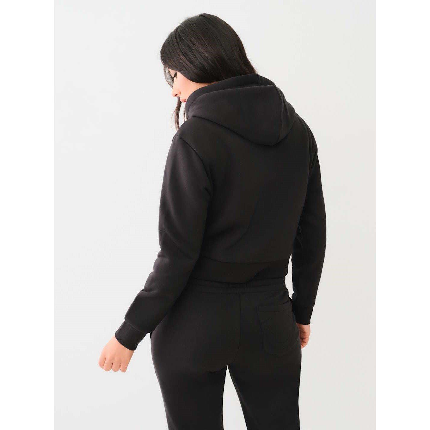 True Religion TR Logo Embossed Hoodie Womens