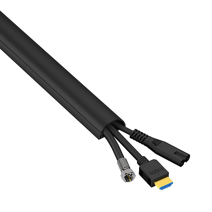 Goulotte décorative demi-ronde noire auto-adhésive D-Line 30 x 15 mm, 1 m