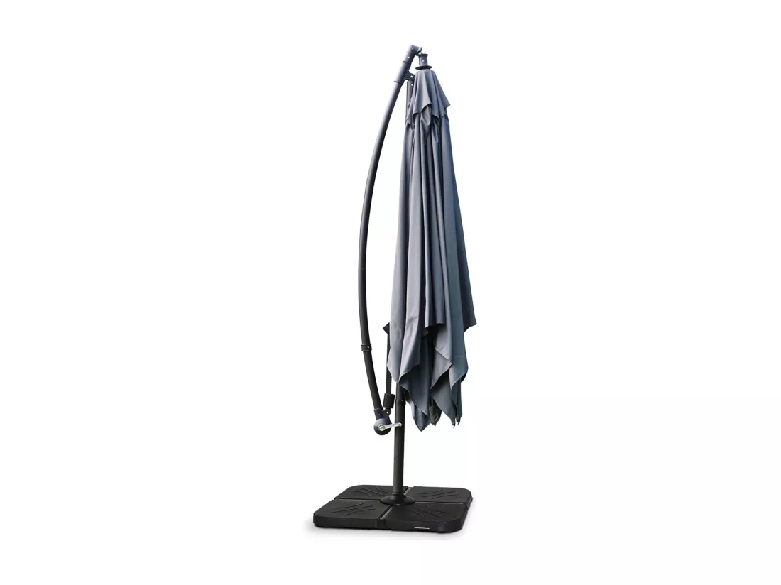 Parasol déporté 3x3m aluminium gris anthracite - Genova