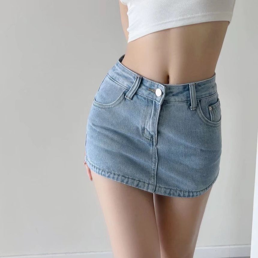 Sundine - Denim minirok met lage taille
