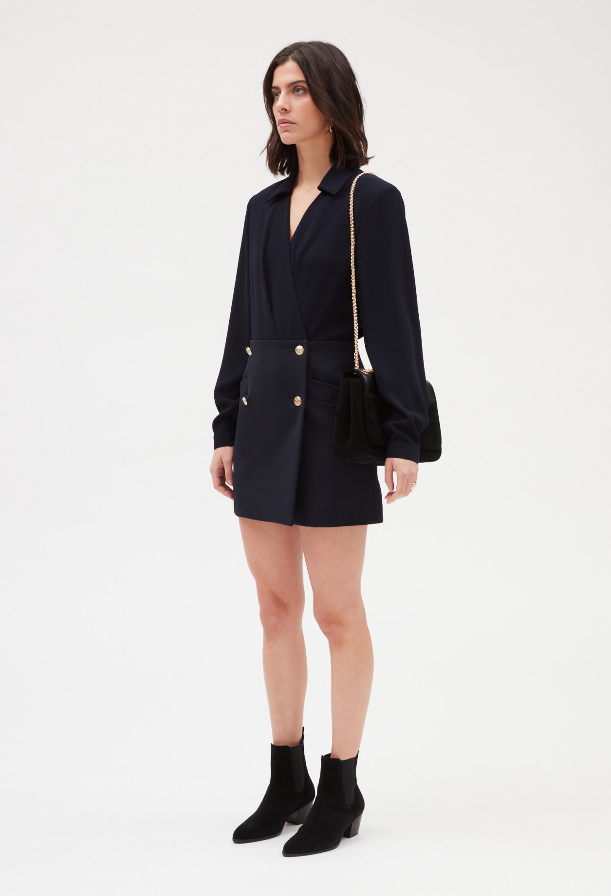 Robe courte bimati&egrave;re marine