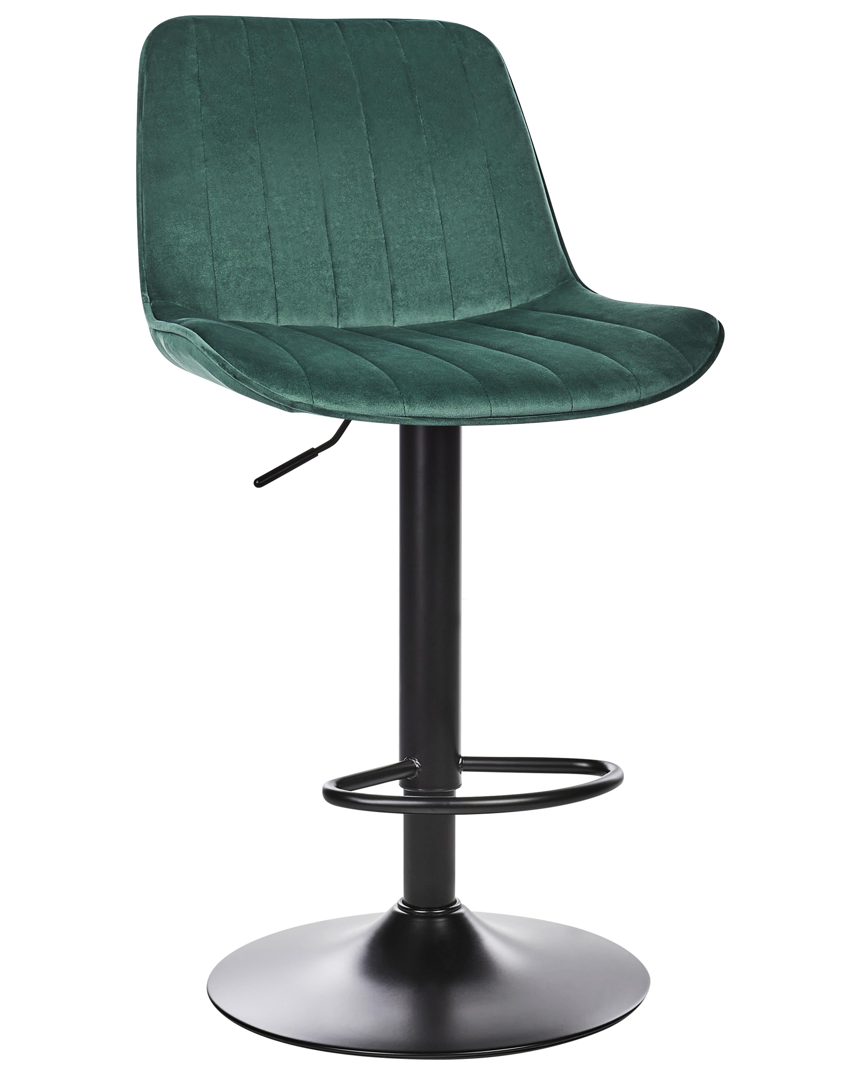 Set van 2 barstoelen DUBROVNIK Fluweel draaibaar Smaragdgroen