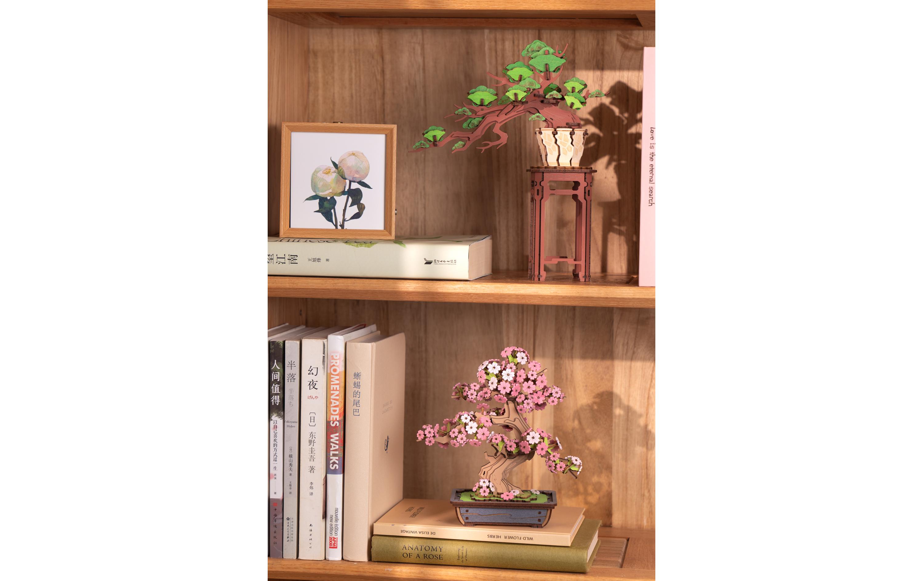Bausatz Sakura Bonsai3D-Puzzle aus lasergeschnittenen Holzteilen