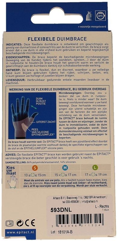 Epitact - Flexibele Duimbrace - Zwart - Synthetisch