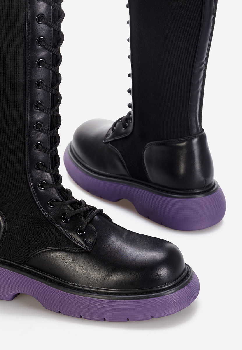 Bottes hautes à lacets noirs Novara V2