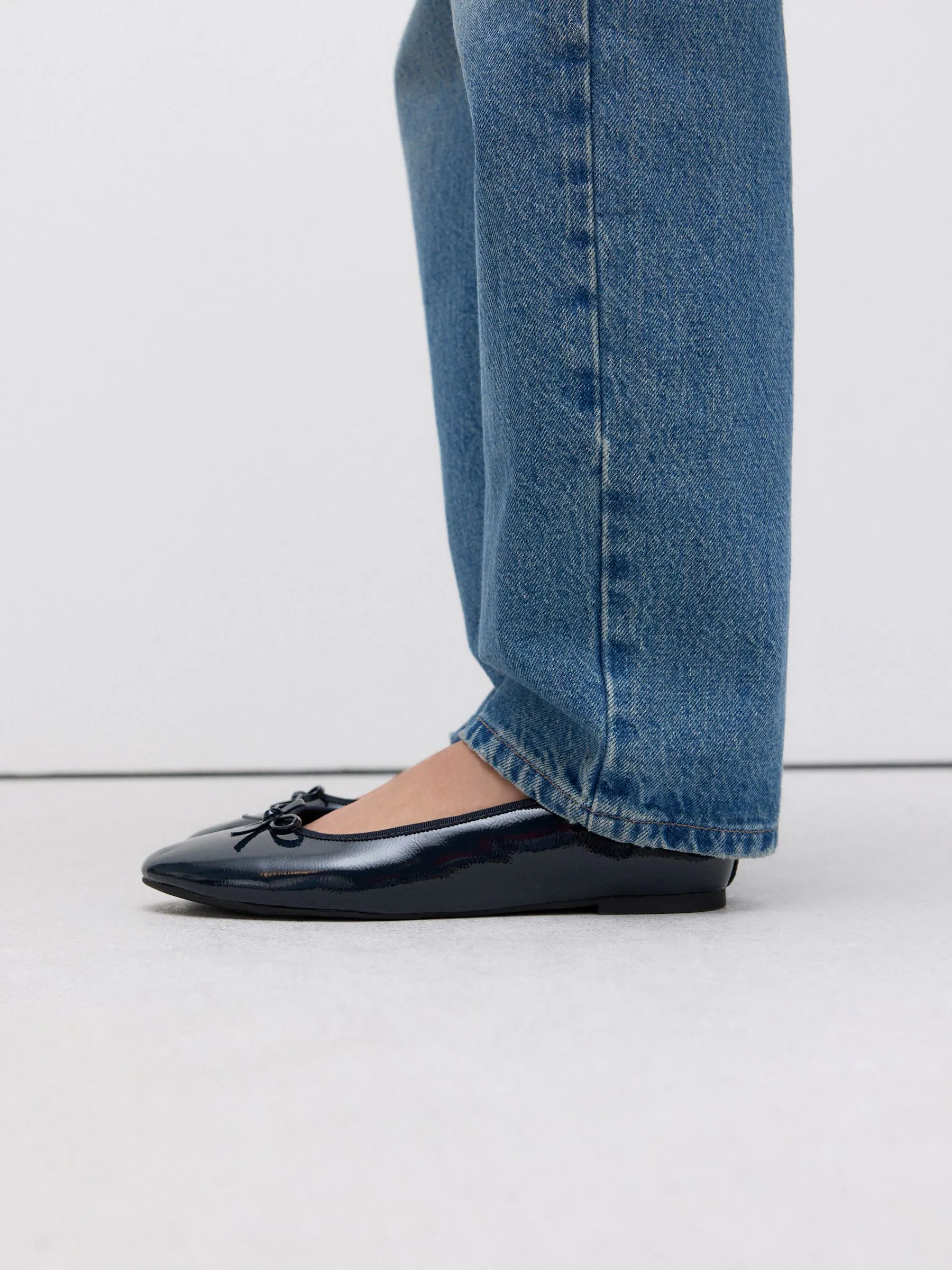 Donkerblauw lakleer - Ballerina's met ronde neus