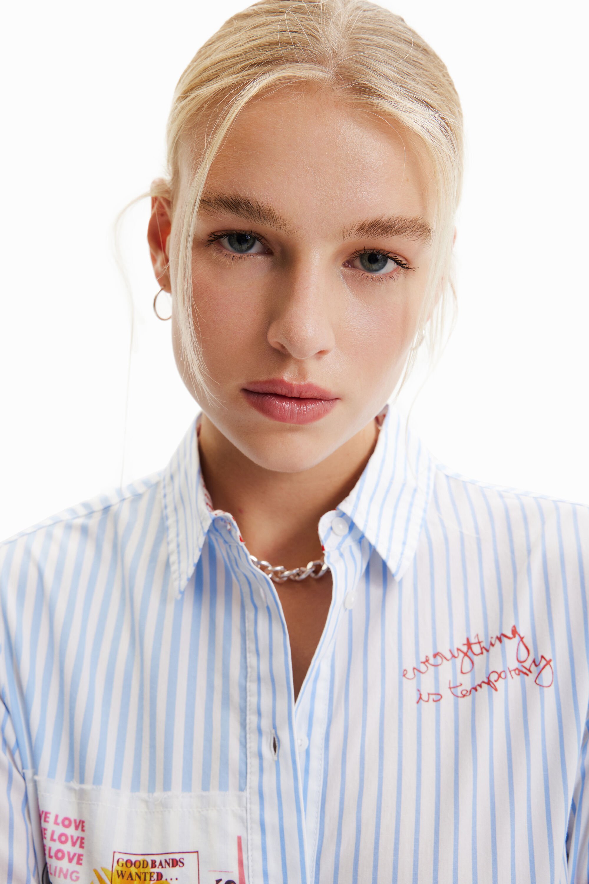 Chemise rayures patchwork