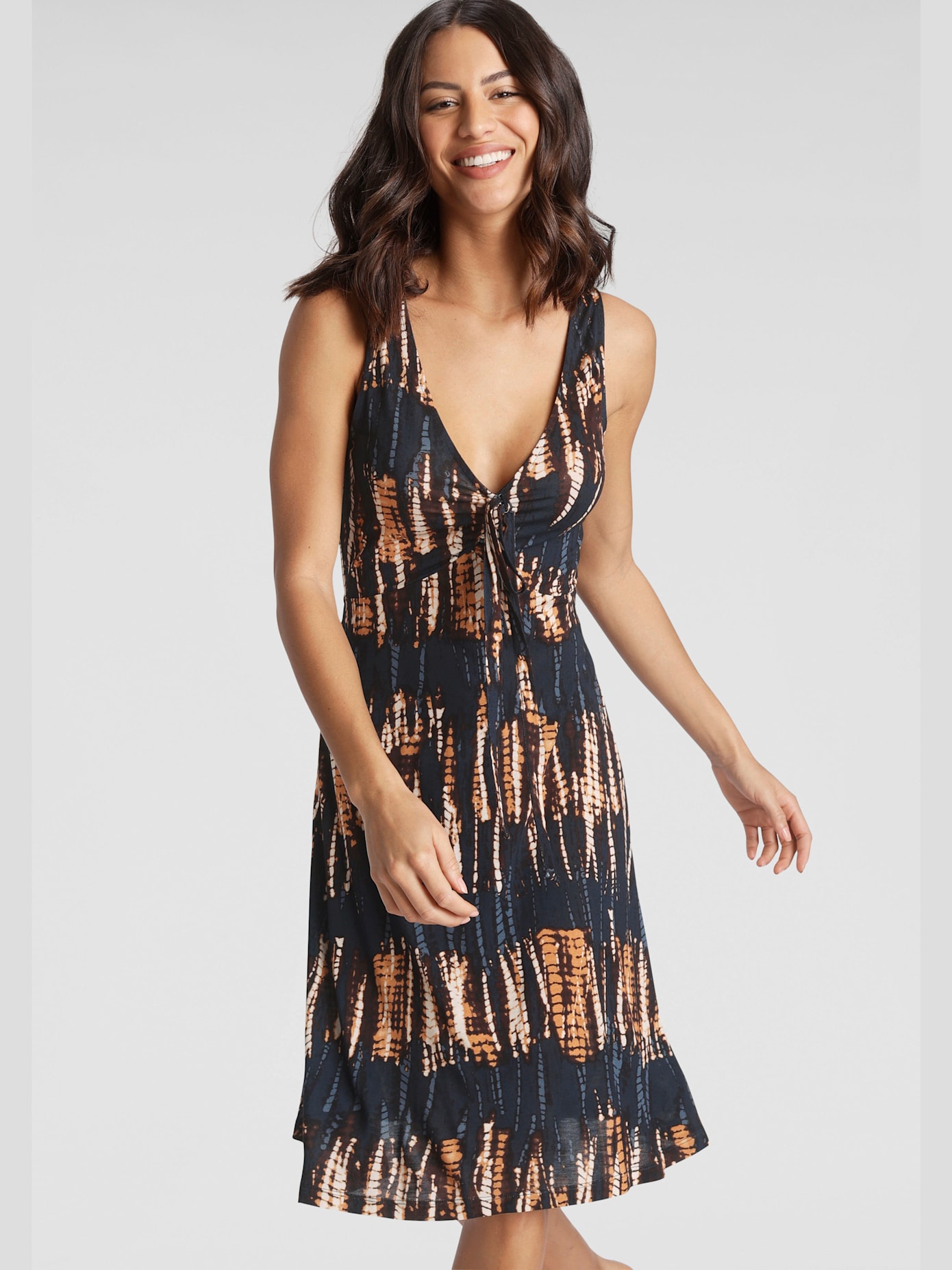 Robe en jersey lien à nouer à l'encolure