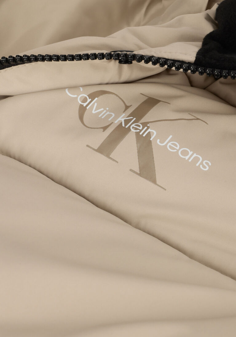 CALVIN KLEIN taupe calvin klein gewatteerde jas monologo non down short puffer
