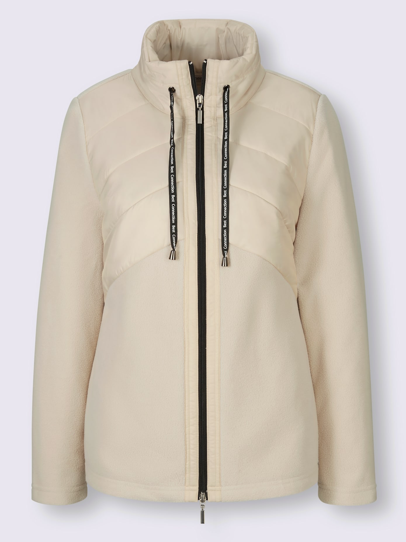 Veste polaire empiècement en nylon tendance
