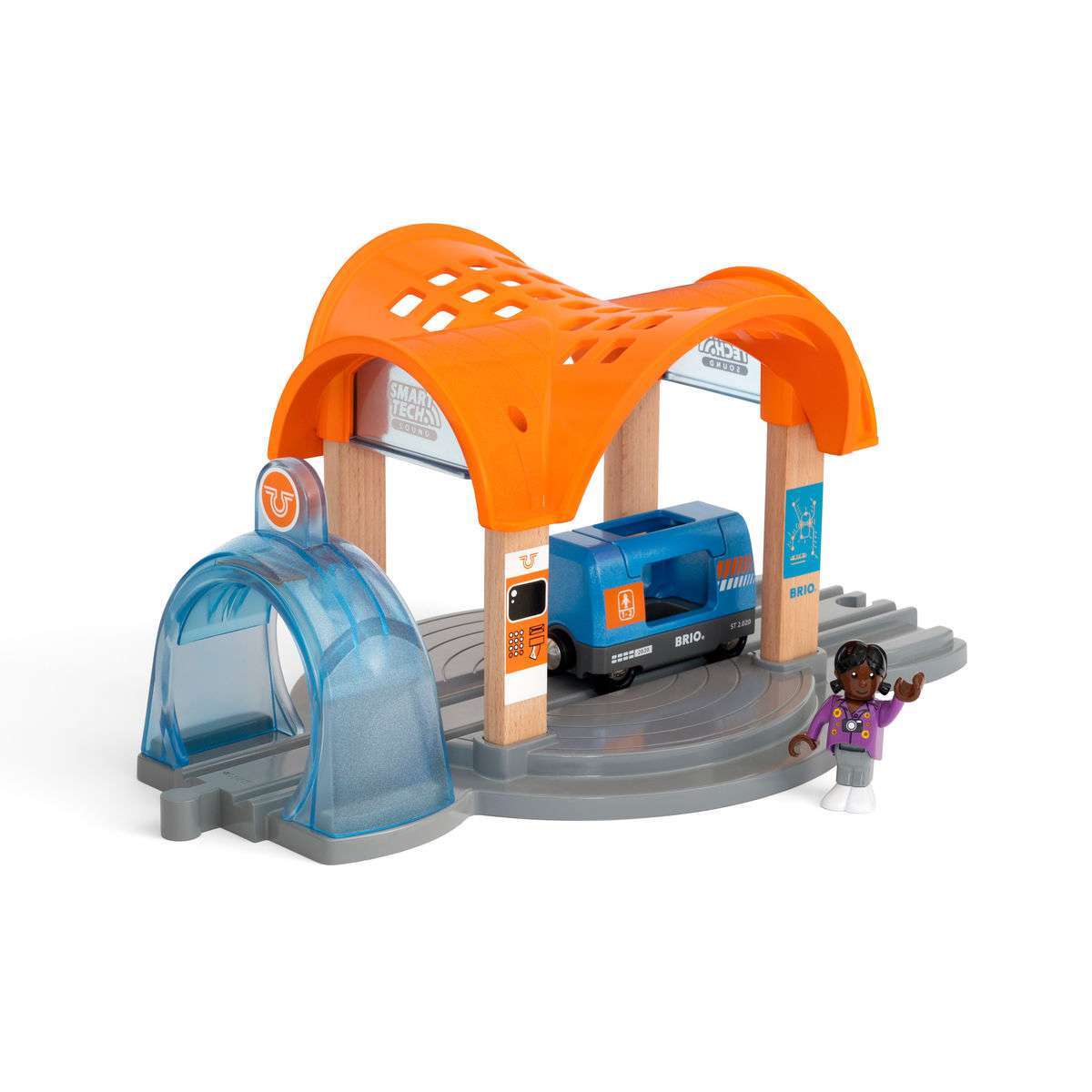 BRIO Spiel Smart Tech Sound Bahnhof mit Action Tunnel