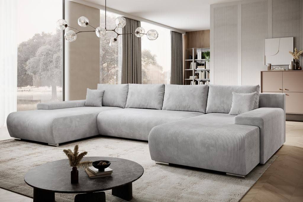 Moebelfest Credo Ecksofa U-Form mit Schlaffunktion und Bettkasten