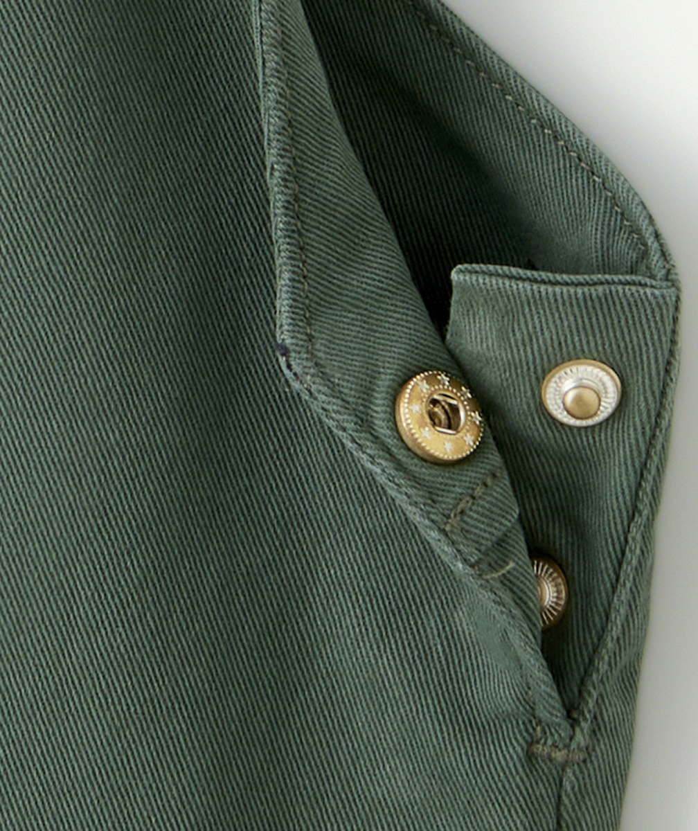 ROBE SALOPETTE BÉBÉ FILLE EN FIBRES RECYCLÉES VERTE