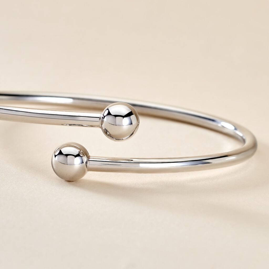 Bracelet Jonc Noûr Argent Blanc
