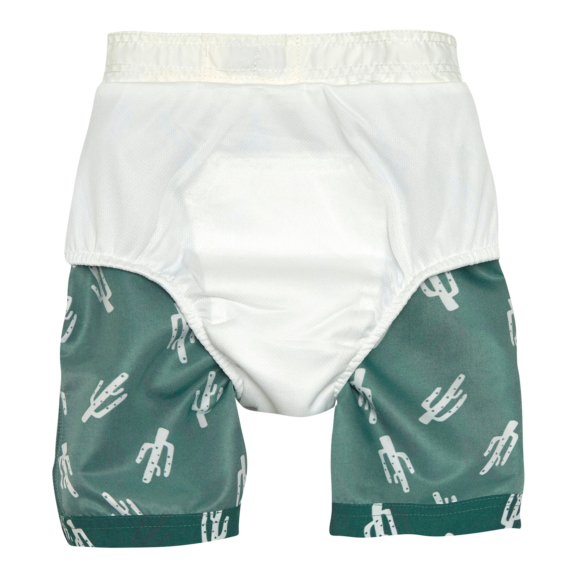 Lässig Badeshorts mit Windeleinsatz Kakteen grün/weiß