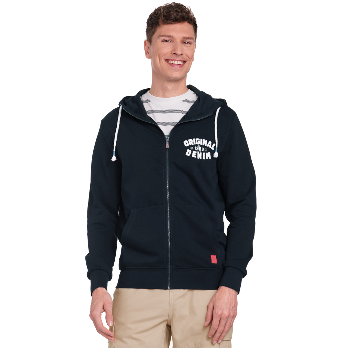 VanVaan Denim Herren Sweatjacke mit Bio-Baumwolle dunkellila