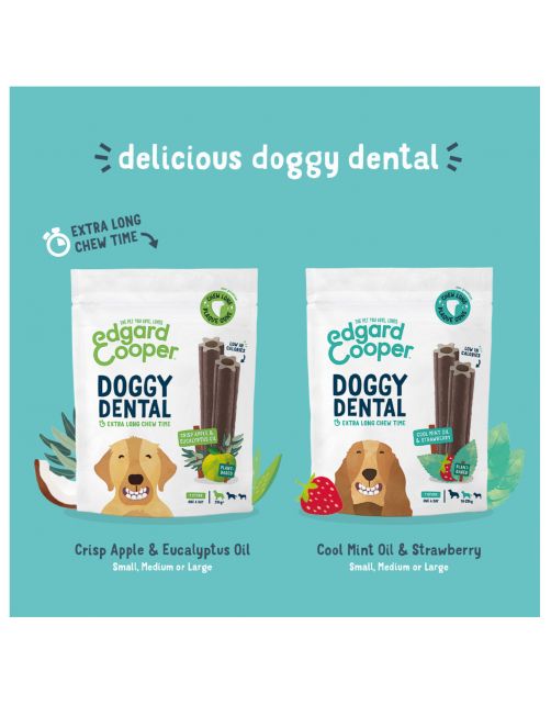 Edgard&Cooper Doggy Dental Aardbei&Munt - Hondensnacks